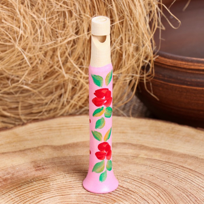 Свистулька-дудочка из дерева «Расписная», 12 см, МИКС - Фото 1