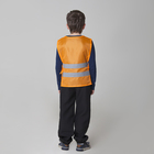 Детский жилет строителя со светоотражающими полосами, рост 134-146 см, цвет оранжевый - Фото 2
