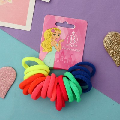 Резинки для волос «Махрушка», набор 20 шт., радуга