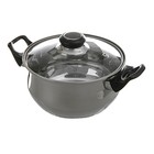 УЦЕНКА Кастрюля Доляна «чёрный ночь», 2.2 л, с крышкой - Фото 1