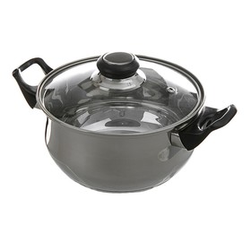 УЦЕНКА Кастрюля Доляна «чёрный ночь», 2.2 л, с крышкой 3466766