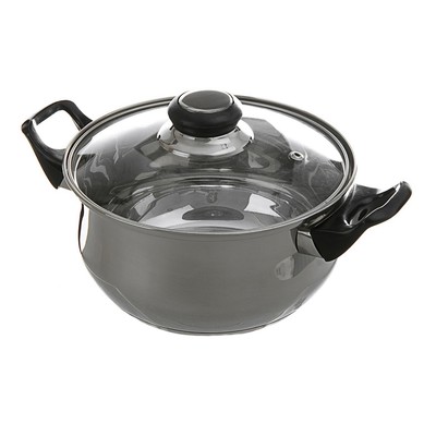 УЦЕНКА Кастрюля Доляна «чёрный ночь», 2.2 л, с крышкой