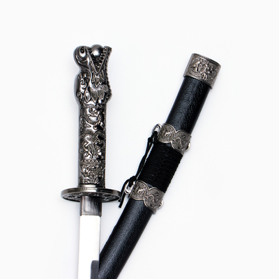 Макет оружия «Сувенирные катаны на подставке 3в1. Голова дракона», подарочный набор, ножны кожзам, чёрный, 45 см; 52 см; 61 см