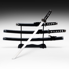 Сувенирное оружие "Катаны 3в1" на подставке, 97/76/50см, клинки 65/38/26см, чёрные - Фото 1