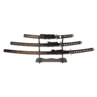 Сув. изделие катаны 3в1 на подставке, ножны дерево, с вырезом-дракон,черные 54/81/100см - Фото 1