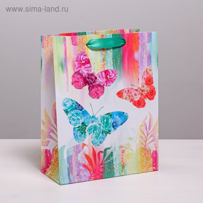 Пакет ламинированный вертикальный «Бабочки», S 11 × 14 × 5,5 см - Фото 1