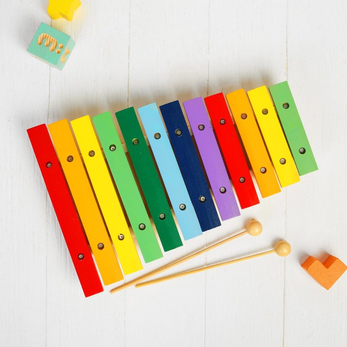 Музыкальная игрушка «Ксилофон», 12 тонов + 2 палочки - фото 1906762344