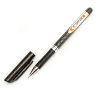Ручка гелевая, 0.5 мм, чёрная, корпус чёрный с серебрситым, с рифлёным держателем - Фото 3