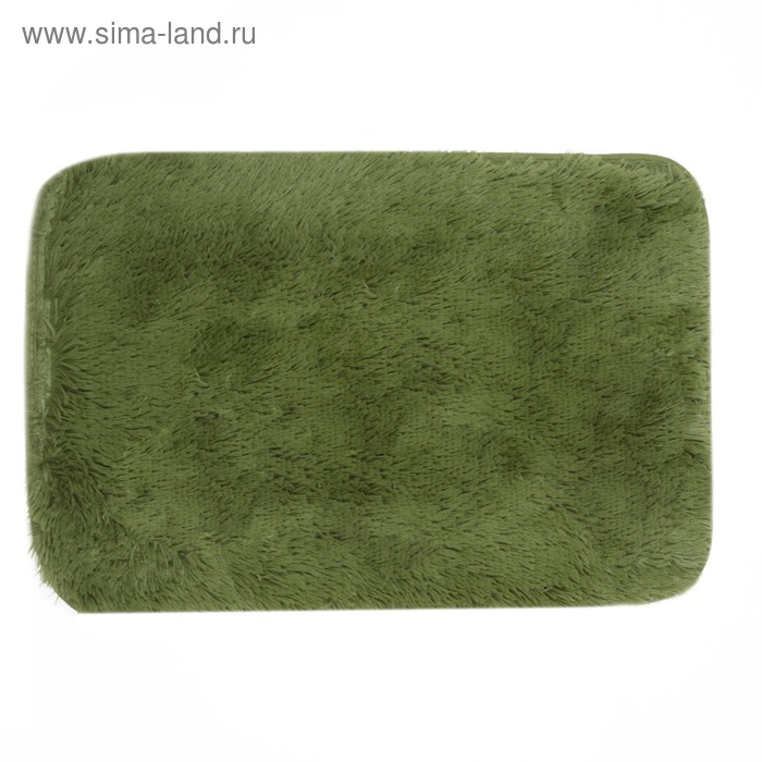 Коврик прямоугольный «Пушистик», 40×60 см, цвет зелёный - Фото 1