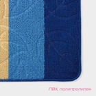 Коврик для ванной Доляна «Листья», 40×60 см, цвет синий - Фото 2