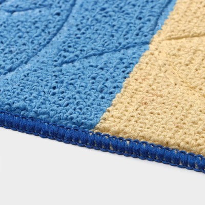 Коврик для дома Доляна «Листья», 40×60 см, синий