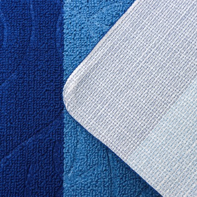 Коврик для дома Доляна «Листья», 40×60 см, синий