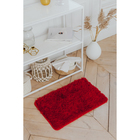 Коврик для ванной и туалета Доляна «Пушистик», 40×60 см, цвет бордовый - фото 321259963