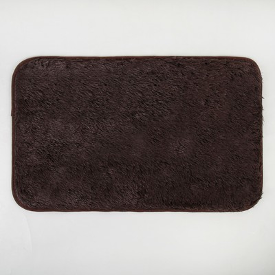 Коврик для ванной Доляна «Пушистик», 50×80 см, цвет коричневый