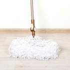 Швабра для мытья пола плоская Доляна, насадка х/б 40×12 см, телескопическая стальная ручка 85-127 см - Фото 2