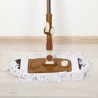 Швабра для мытья пола плоская Доляна, насадка х/б 40×12 см, телескопическая стальная ручка 85-127 см - Фото 5