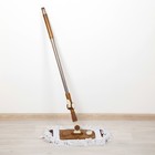 Швабра для мытья пола плоская Доляна, насадка х/б 40×12 см, телескопическая стальная ручка 85-127 см - Фото 1