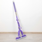 Швабра для мытья пола со складным отжимом Доляна, насадка ПВА 27×6 см, телескопическая стальная ручка 105-130 см - Фото 1