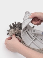 Швабра для мытья пола плоская гибкая Доляна, насадка из микрофибры букли 29×13 см, телескопическая стальная ручка 75(116) см, серая - Фото 10