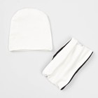 Комплект шапка + снуд "Колпак" двухсторонняя, размер 40-45 см, цвет белый/чёрный КД-1-2-1 - Фото 7