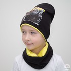 Комплект шапка + снуд "МонстрТрак", размер 45-50 см, цвет чёрный/жёлтый МТ2-5 - Фото 1