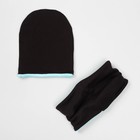 Комплект шапка + снуд "Колпак" двухсторонняя, размер 40-45 см, цвет чёрный/голубой КД-2-11-1   34070 - Фото 5