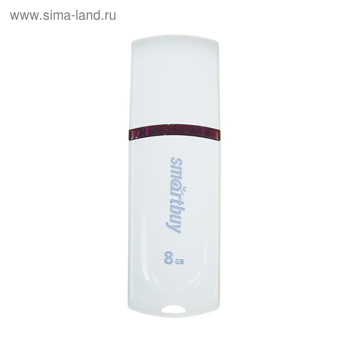 Флешка Smartbuy Paean, 8 Гб, USB2.0, чт до 25 Мб/с, зап до 15 Мб/с, белая - Фото 1