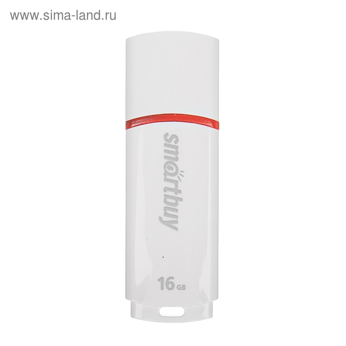 Флешка Smartbuy Crown White, 16 Гб, USB2.0, чт до 25 Мб/с, зап до 15 Мб/с, белая - Фото 1