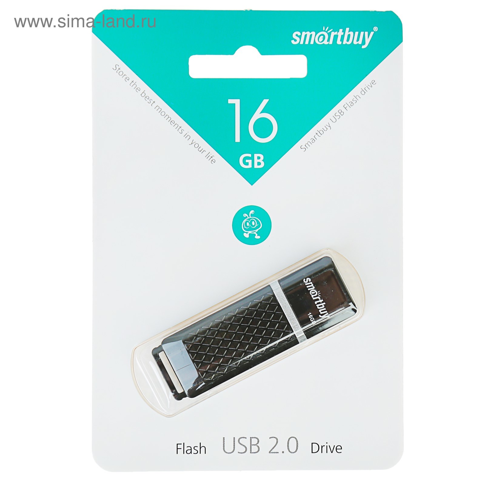 Флешка Smartbuy Quartz, 16 Гб, USB2.0, чт до 25 Мб/с, зап до 15 Мб/с,  черная (SB16GBQZ-K) - Купить по цене от 212.00 руб. | Интернет магазин  SIMA-LAND.RU