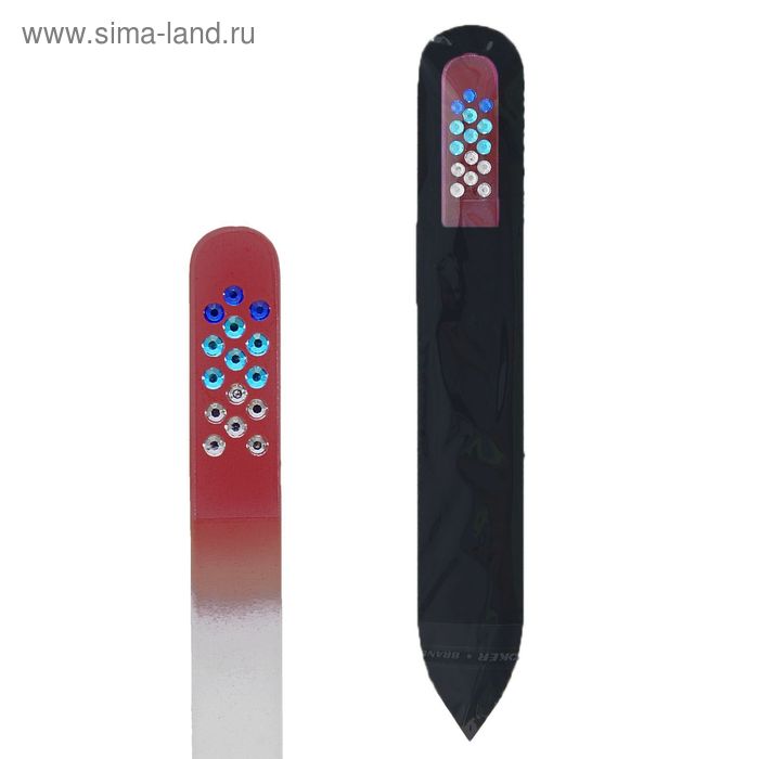 Пилка стеклянная для ногтей "Градиент", 14см, 15шт, цвет МИКС - Фото 1