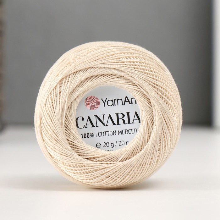 Пряжа "Canarias" 100% мерсериз. хлопок 203м/20г (6194 молочный)