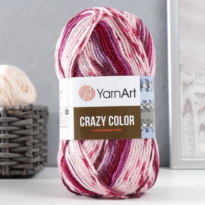 Пряжа для вязания спицами, крючком YarnArt, Crazy color, 25% шерсть, 75% акрил, 260 м/100 г, (168 принт)