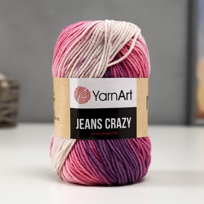 Пряжа для вязания спицами, крючком YarnArt, Jeans crazy, 55% хлопок, 45% акрил, 160 м/50 г, (8206 принт)