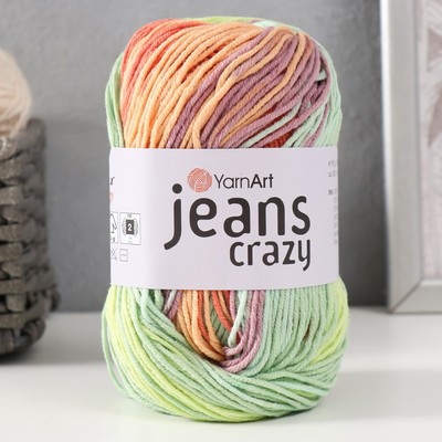 Пряжа "Jeans crazy" 55% хлопок, 45% акрил 160м/50гр (8202  принт)