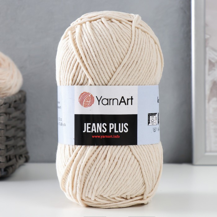 Пряжа "Jeans plus" 55% хлопок, 45% акрил 160м/100гр (05 телесный) - Фото 1