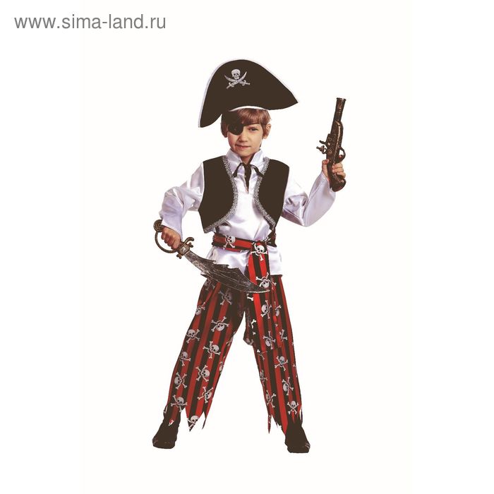 Карнавальный костюм «Пират», текстиль, размер 30 - Фото 1