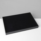 Подставка под кольца 100 мест, флок, 35×24×3 см, цвет чёрный - Фото 4