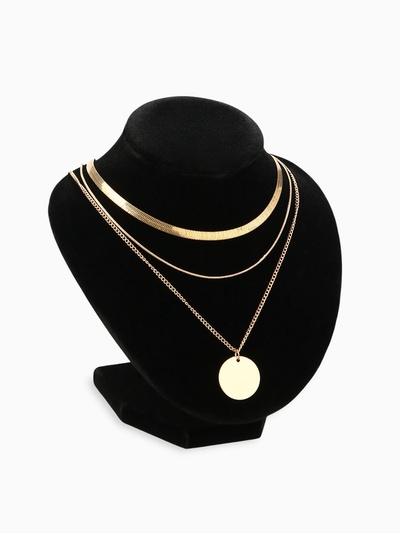 Бюст для украшений QF, 13×12.5×15.5 см, h=15.5 см, чёрный