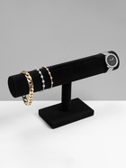 Подставка для часов, браслетов QF, флок, 30×7.5×15.5 см ( ± 2 см), d=5 см, чёрная - Фото 4