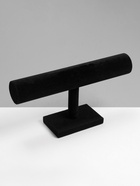 Подставка для часов, браслетов QF, флок, 30×7.5×15.5 см ( ± 2 см), d=5 см, чёрная - Фото 3