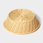 Корзинка для фруктов и хлеба Доляна «Ваниль», 21×6.5 см, пластик, плетёная, молочная - Фото 4