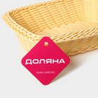 Корзинка для фруктов и хлеба Доляна «Ваниль», 24×17×6.5 см, пластик, плетёная, бежевая - Фото 7