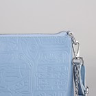 Сумка женская, отдел с перегородкой на молнии, 2 наружных кармана, длинный ремень, цвет голубой - Фото 4