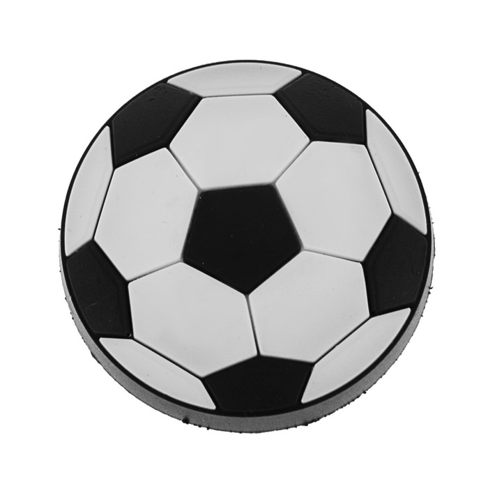 Ручка кнопка детская KID 014, "Футбольный мяч", резиновая, белая/черная - фото 1927375273