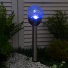 Садовый светильник Uniel «Сфера» на солнечной батарее, 7 × 36 × 7 см, свечение мульти (RGB) - фото 20806571