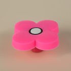 Ручка кнопка детская KID 023, "Цветочек 1", резиновая,розовая - Фото 3