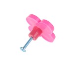 Ручка кнопка детская KID 023, "Цветочек 1", резиновая,розовая - Фото 4