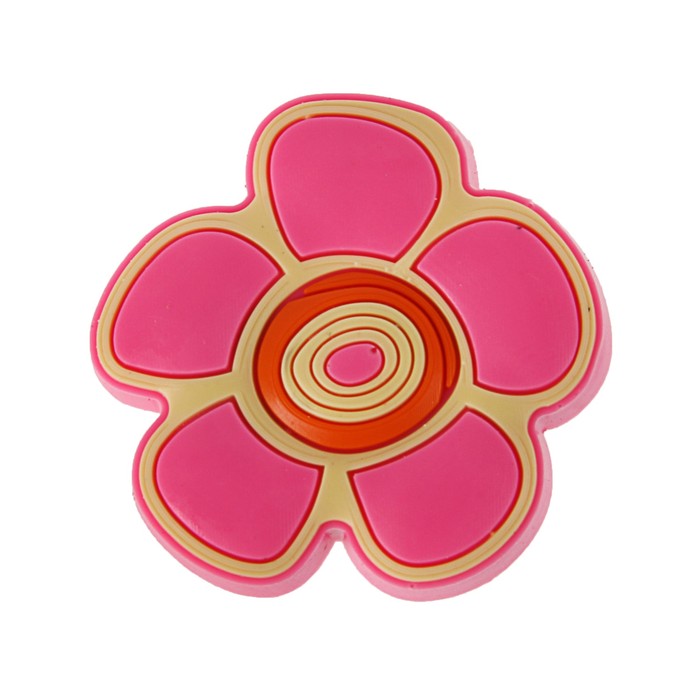 Ручка кнопка детская KID 024, "Цветочек 2", резиновая, розовая - фото 1908371577