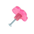 Ручка кнопка детская KID 024, "Цветочек 2", резиновая, розовая - Фото 4