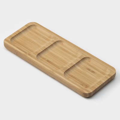 Менажница BellaTenero Striata, 3 секции, 25×9.5 см, бежевая